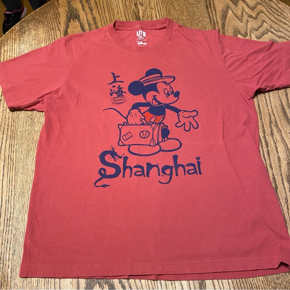 (3/$25) Red Disney x Uniqlo Mickey Mouse Shanghai T-Shirt